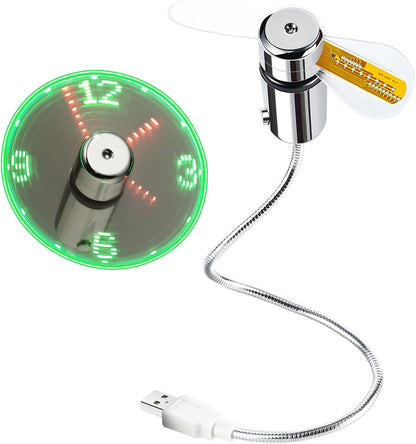 ONXE LED USB Clock Fan with Real Time